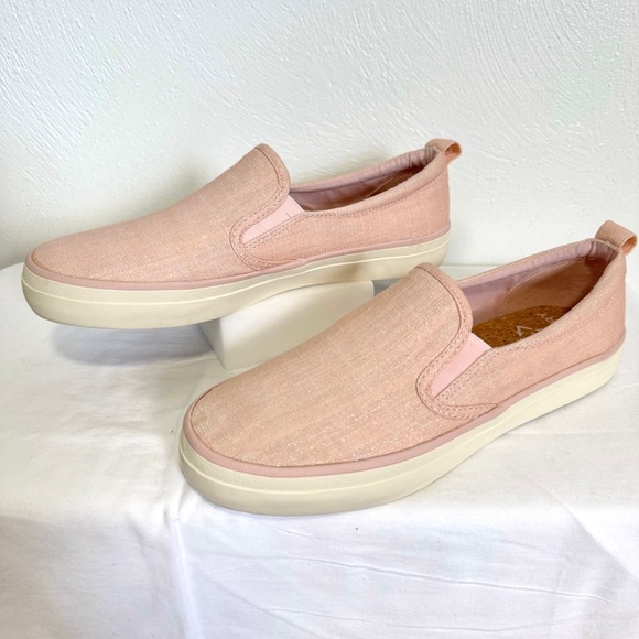 Sperry Women's Crest Twin Gore Shimmer Slip On Sneaker US 8.5 Pink Casual Preppy - Picture 1 of 8